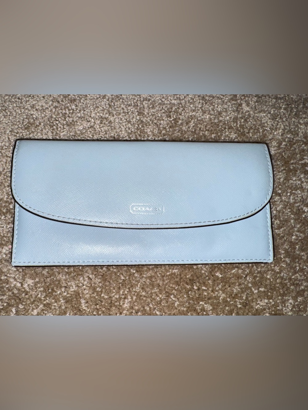 COACH Pale Blue Leather Clutch Wallet
